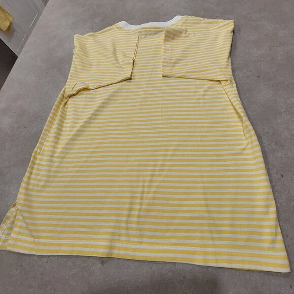 JOE FRESH Women's 100% Cotton Yellow/White Stripes Short Sleeves T-Shirt - S/P - Picture 7 of 9